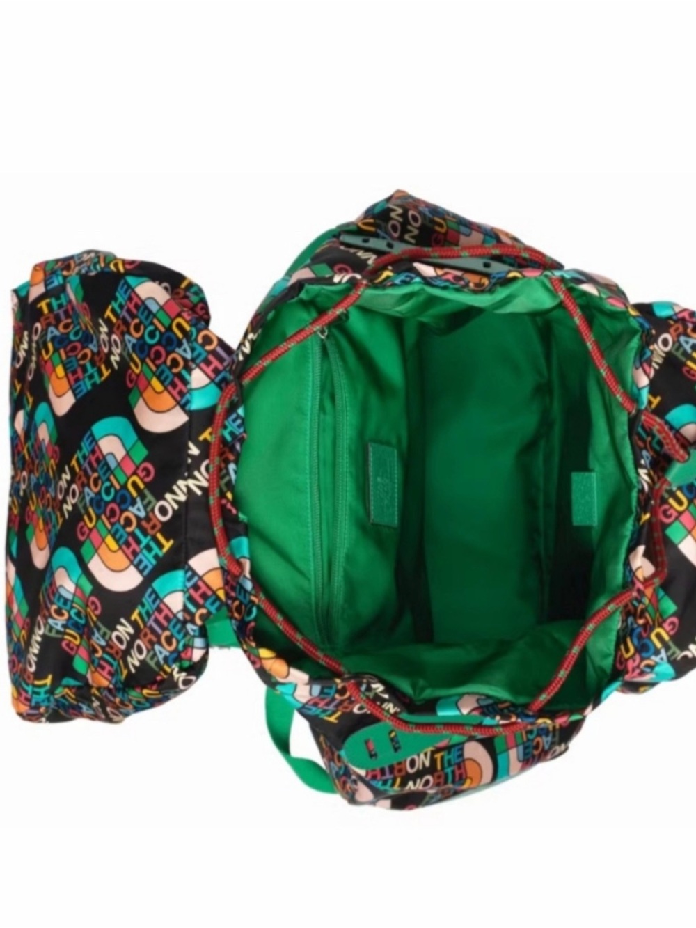 Gucci Multicolor Logo Print Backpack with Green Trim - Picture 3 of 16